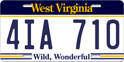 WV license plate 4IA710