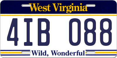 WV license plate 4IB088