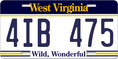 WV license plate 4IB475