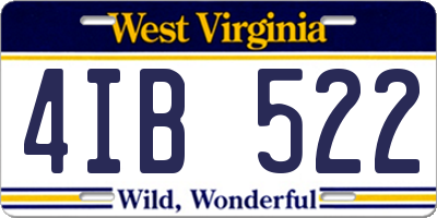 WV license plate 4IB522