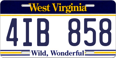 WV license plate 4IB858
