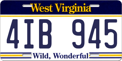 WV license plate 4IB945