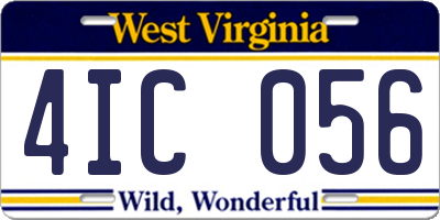 WV license plate 4IC056