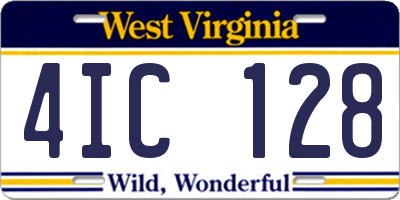 WV license plate 4IC128