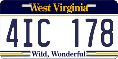 WV license plate 4IC178