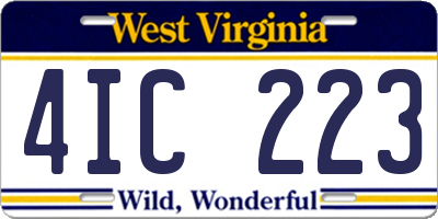 WV license plate 4IC223