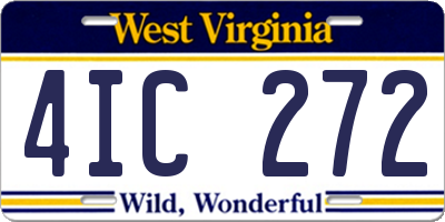 WV license plate 4IC272