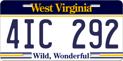 WV license plate 4IC292