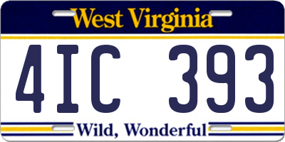 WV license plate 4IC393