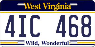 WV license plate 4IC468