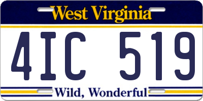 WV license plate 4IC519