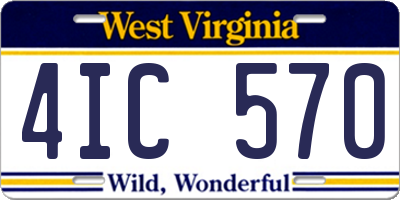 WV license plate 4IC570
