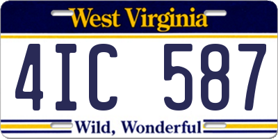 WV license plate 4IC587