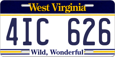 WV license plate 4IC626