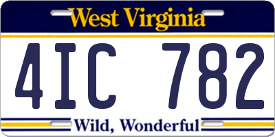 WV license plate 4IC782