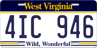 WV license plate 4IC946