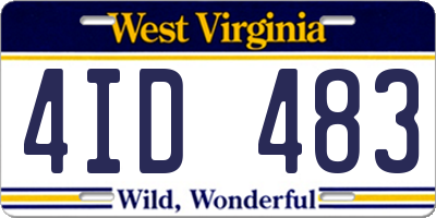 WV license plate 4ID483