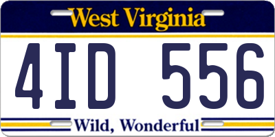 WV license plate 4ID556