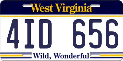 WV license plate 4ID656