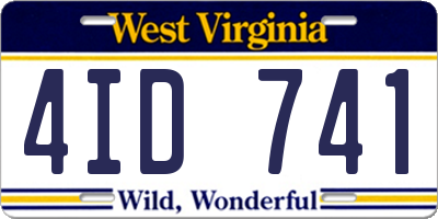 WV license plate 4ID741