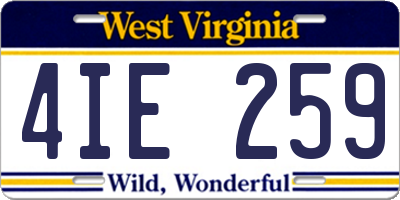 WV license plate 4IE259