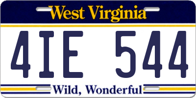 WV license plate 4IE544