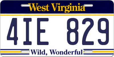 WV license plate 4IE829