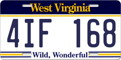 WV license plate 4IF168