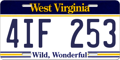 WV license plate 4IF253