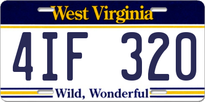 WV license plate 4IF320