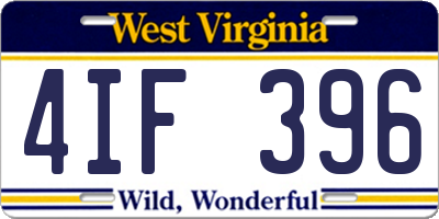 WV license plate 4IF396