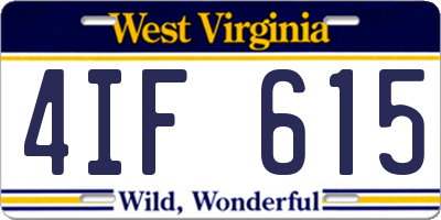 WV license plate 4IF615