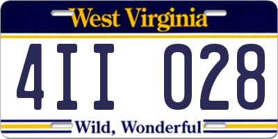 WV license plate 4II028