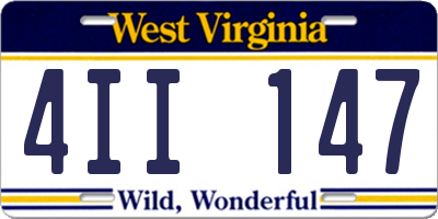 WV license plate 4II147