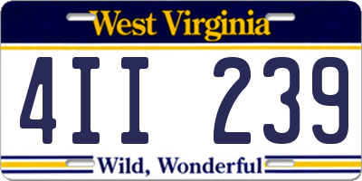 WV license plate 4II239