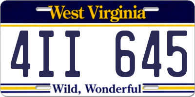 WV license plate 4II645
