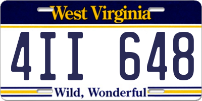 WV license plate 4II648