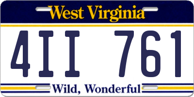 WV license plate 4II761