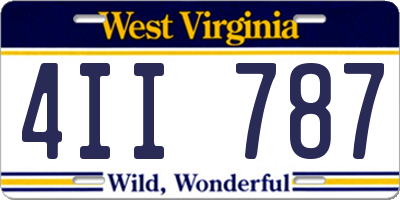 WV license plate 4II787
