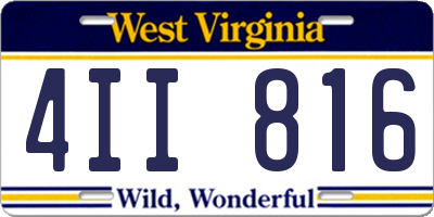 WV license plate 4II816