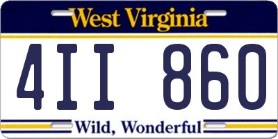 WV license plate 4II860