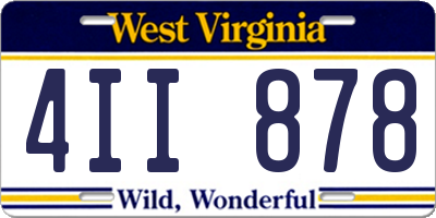 WV license plate 4II878