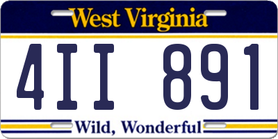 WV license plate 4II891