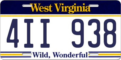 WV license plate 4II938