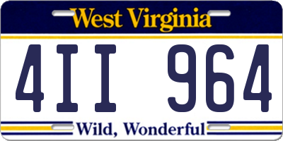 WV license plate 4II964