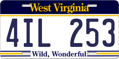 WV license plate 4IL253