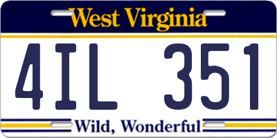 WV license plate 4IL351