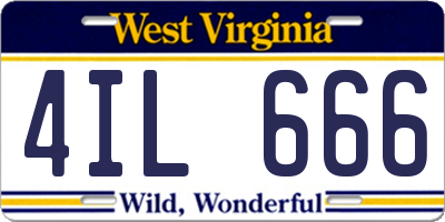 WV license plate 4IL666