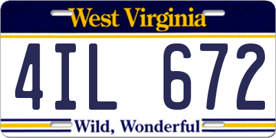 WV license plate 4IL672