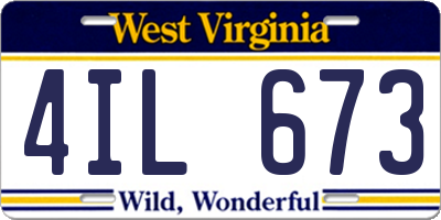 WV license plate 4IL673